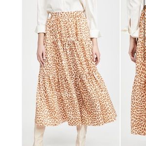 NWOT Ulla Johnson Chantal Cheetah Midi Skirt - Size 2